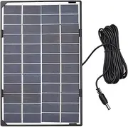 6W 12V Solar Panel for Securi Camera Solar Cell with 10ft DC Output DIY Solar Panel for Street Light Garden Lamp Home Fan Pump Black One Size