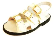 DE OSU - Spain -Toddler Girls Ivory Patent Leather Dress Sandals -European -Sz 8