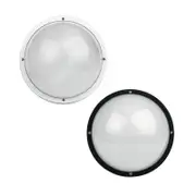 Round Plain Trim Commercial Grade Bulkhead 2Lt in White/Black Superlux Lighting - LJF9051