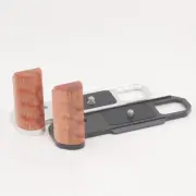 For Nikon F2 Camera Wood L Hand Grip Aluminum Alloy Quick Release Baseplate