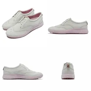 【ecco】高爾夫球鞋 W Golf S-Classic 女鞋 白 粉紅 防水鞋面 緩震 回彈 休閒 運動鞋(10270301007)