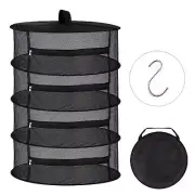4 Layer Collapsible Herb Drying Rack Hanging Mesh Net for Seeds Bud Grass