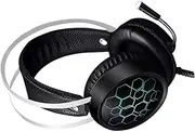 TEHAUX Gaming Headset with Mic Comfortable Wired Gaming Headphones for Computer RGB Lighting Noise Cancelling Durable Construction for Immersive Gameplay and Communication