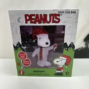 Peanuts Snoopy Santa Hat Candy Cane Christmas Inflatable LED 3.5Ft Outdoor NEW