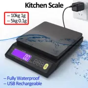 5Kg/0.1G 10Kg/1G Digital Electronic Kitchen Scale LCD Display Fully Waterproof S