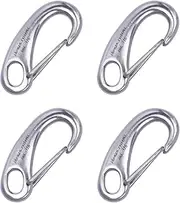 SHONAN 2.75 Inch Marine Carabiner Clips, 4 Pack Stainless Steel 316 Clips Boat Fender Hooks, Snap Hooks for Bucket, Camping, and Hiking 660 Lbs