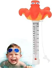 Floating Pool Temperature Meter, Large Size Floating Temperature Gauge for Water, Cartoon Sea Animals Spas Thermoscope for Ponds, Swimming Pools