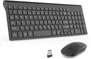 LeadsaiL Wireless Keyboard and Mouse Combo, Wireless USB Mouse and Computer Keyb