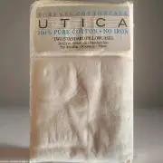 Vintage Utica Flannel Cottoncale Set of 2 Standard Pillowcases 20x32 Cream NEW