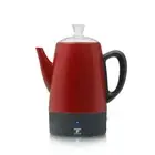 Electric Coffee Percolator Red Body with Lid Coffee Maker Percolator Electric...
