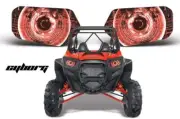 Headlight Eye Graphics Kit Decal Sticker Cover For Polaris RZR 800/900 CYBORG RD