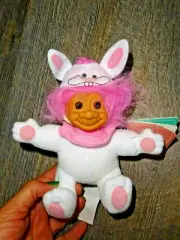 Easter Bunny Rabbit Pink Hair Russ Troll Vtg 90s Toy Doll 2384 w/tags NWT Spring