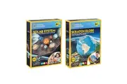 2pc National Geographic Scratch Globe and Solar System Kids 3D Puzzles 8y+