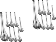 Alipis 16 Pcs Stainless Steel Slotted Spoon Small Household Serving Spoon Hot Pot Utensil Set Kitchen Spatula for Buffet Cooking