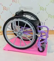 NEW Mattel BARBIE Made To Move Purple WHEELCHAIR & Pink RAMP For Doll DIORAMA