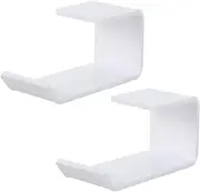 SWOOMEY 2 PCS Acrylic Headphone Rack Multi Purpose Headset Holder for Gaming Easy Installation Under Desk Mount Convenient and Durable Design Suitable for Over Ear Headphones