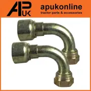 2x Parker Hydraulic Hose Insert 90 Deg Swept Angle 3/8" for Digger Excavator