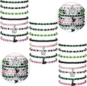 Huquary 24pcs Friendship Matching Bracelets Green Pink Witch Princess Merchandise Jewelry Gift Accessories Birthday Party Jewelry Gifts for Fans Party Dress Decoration