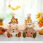 Straw Hat Thanksgiving Scarecrow Dwarf Dolls Thanksgiving