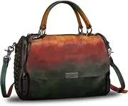 [LRTO] Genuine Leather Satchel Purses for Women Vintage Handmade Handbag Crossbody Shoulder Bag