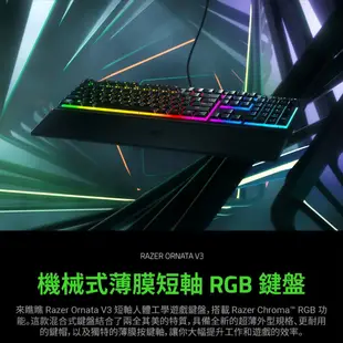 RaZER 雷蛇 雨林狼蛛 ORNATA V3 RGB 機械 薄膜式 有線 電競鍵盤