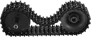 1 Set Tank Track with Coupler Drive Wheels for Remote Control Tank Model Enhance Crawler Robot Projects with Improved and Stability Black