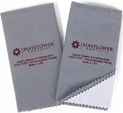 [Mayflower Products] Pro Size Polishing Cloth Set of 2 Large Cleaning Cloths Pure Cotton Made in USA for Gold Silver and Platinum Jewelry Coins Watch, Silverware 11 x 14 inches Each Tarnish Remover Keeps Jewelry Shining