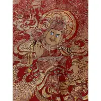在飛比找蝦皮購物優惠-3341財寶天王紅版財寶天王 西藏傳老唐卡針織繡佛像非新品 