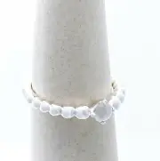 New 100% Authentic PANDORA 925 Sterling Silver Milky White Beaded Ring 198598C04
