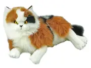 Bocchetta Plush Toys Marmalade Calico Fluffy Cat Ginger Black White Laying Down