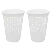 2x Home Leisure Linen Hamper 62L White Laundry Cleaning Home Organisation