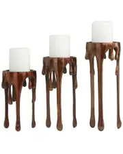 Peyton Lane Set of 3 Abstract Pillar Decorative Candle Holders