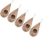 DRESSOOS 5pcs Hanging Bird Hut Durable Grass Bird Nest for Indoor Outdoor Use Relaxation Breathable Material for Home Tree Balcony Decor