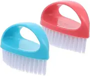 Healvian Candy Nail Brush Set 2pcs Manicure Cleaning Brushes Pp Material for Hands Feet Easy to Use Carry