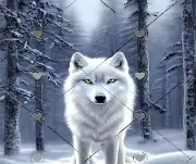 WHITE WOLF WINTER SNOW COMPUTER MOUSE PAD 9 x 7