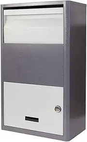 Parcel Drop Box Mailboxes with Combination Lock, Extra Large Outdoor Weatherproof Delivery Box with Slanted Roof Top, Galvanized Steel Porch Parcels Box Mailbox