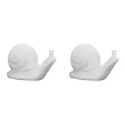 2x White Moose Resin Table Snail Home/Garden/Outdoor Ornament Decor White