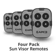 Bundle Pack of 4 x APC Remote Controls - Supplied with Sun Visor Clips (Grey)