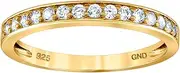 [JewelryWeb] 925 Sterling Silver Yellow tone Womens CZ Simulated Diamond Semi Eternity Stackable Wedding Band Ring 1.9mm Wide6-Eternity-Ring for Women and Men