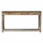Hamptons Halifax Side Cross Drawers Console Hall Table Furniture in Natural Oak