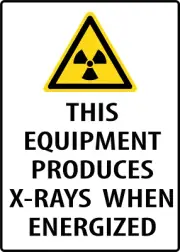 THIS EQUIPMENT PRODUCES X-RAYS WHEN ENERGIZED| Laminated Vinyl Decal Sticker