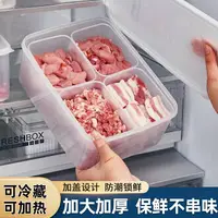 在飛比找樂天市場購物網優惠-冰箱凍肉分格盒子肉類保鮮盒食品級專用冷凍收納盒食物備餐分裝盒