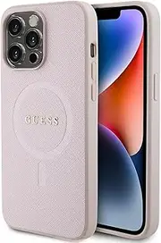 Guess Saffiano with MagSafe for iPhone 15 Pro Max, Pink