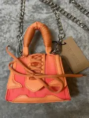 NWT STEVE MADDEN BDORAA mini FLAP TOP CROSSBODY BAG + Top Handle & Chain, Orange