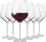 [Krosno] Red Wine Glasses | Set of 6 | 16.6 oz | Avant-Garde Collection | Crystal Glass | Perfect for Home, Restaurants and Parties | Dishwasher Safe