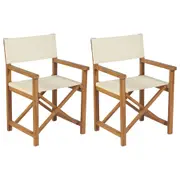 Folding Director's Chairs 2 pcs Solid Teak Wood vidaXL