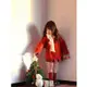 有嘉配飾-兒童圣誕紅色毛衣格子半裙套裝2023新年款女童秋冬節日氛圍感洋氣
