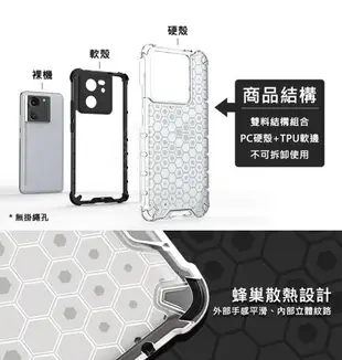 【嚴選外框】 Xiaomi 小米13T PRO 蜂巢 四角 防摔殼 硬殼 雙料 硬背軟邊 小米 13T 手機殼 保護殼