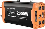BANDKIT Pure sine Wave Inverter 1500W 2000W 2500W 3000W 12VDC/24VDC to 220V AC Converter with WiFi,Smart LCD Display(Optional) Dual Fans(2000W)