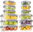 24 Pieces Glass Food Storage Containers with Lids,Glass Meal Prep Containers Set